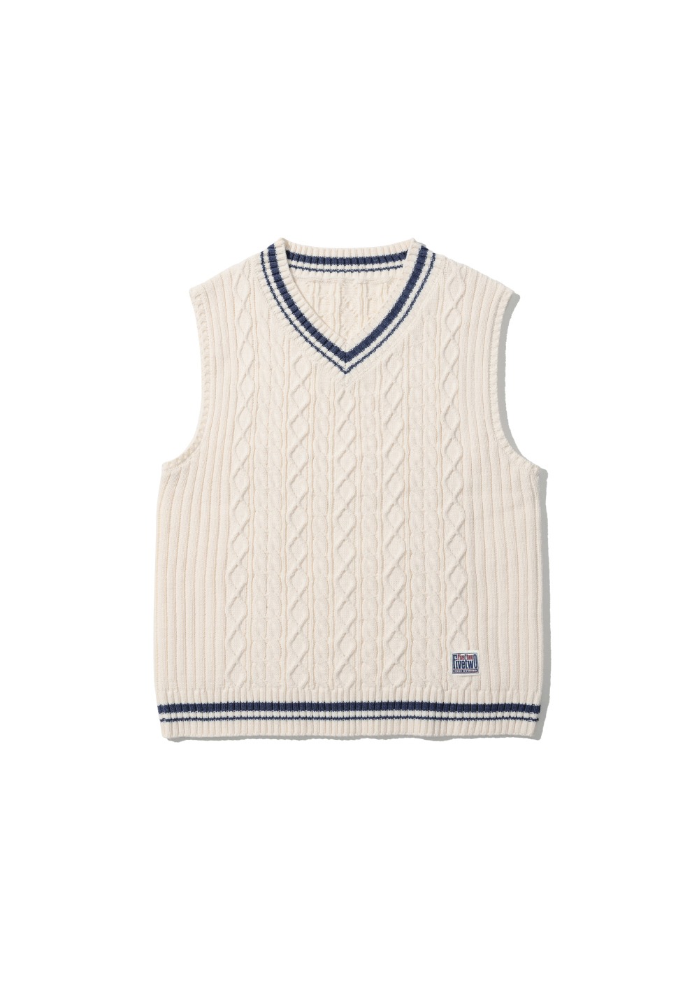 OIOI_MIXED CABLE KNIT VEST_52BHFWCVT04